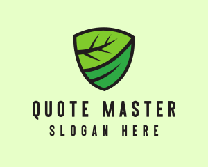 Organic Leaf Shield logo design