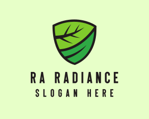 Organic Leaf Shield logo design