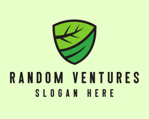 Organic Leaf Shield logo design