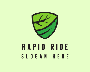 Organic Leaf Shield logo design