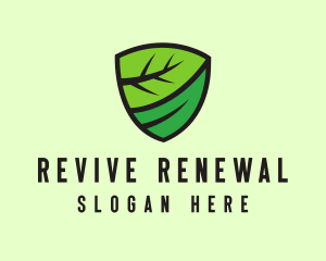 Organic Leaf Shield logo design