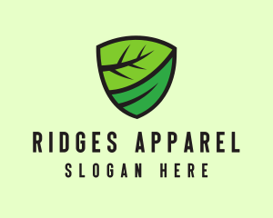 Organic Leaf Shield logo design