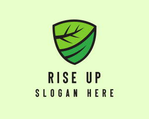 Organic Leaf Shield logo design