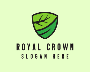 Organic Leaf Shield logo design