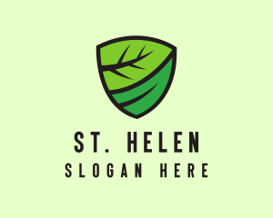 Organic Leaf Shield logo design