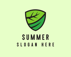 Organic Leaf Shield logo design