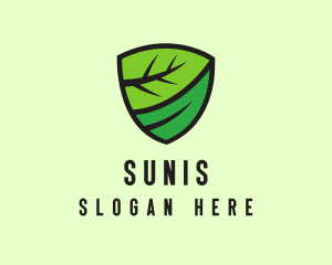 Organic Leaf Shield logo design