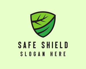 Organic Leaf Shield logo design