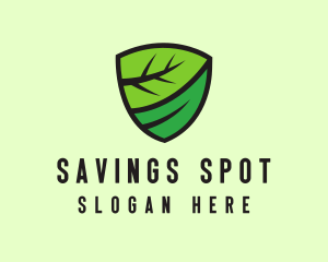 Organic Leaf Shield logo design