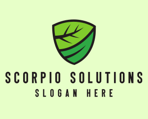 Organic Leaf Shield logo design