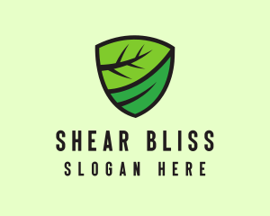 Organic Leaf Shield logo design