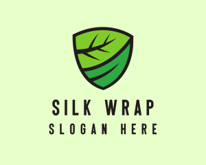 Organic Leaf Shield logo design