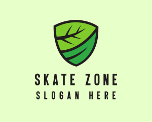 Organic Leaf Shield logo design