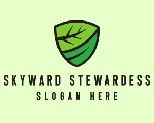 Organic Leaf Shield logo design