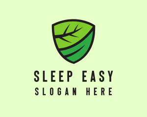 Organic Leaf Shield logo design