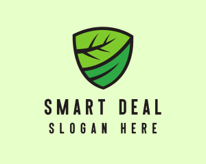 Organic Leaf Shield logo design