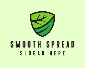 Organic Leaf Shield logo design