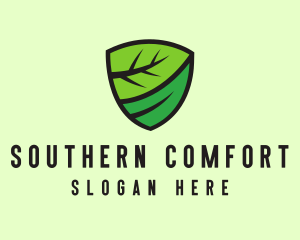 Organic Leaf Shield logo design