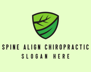 Organic Leaf Shield logo design