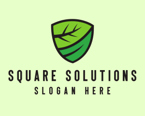 Organic Leaf Shield logo design