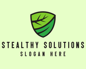 Organic Leaf Shield logo design