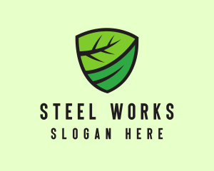 Organic Leaf Shield logo design