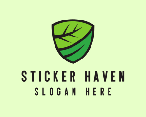 Organic Leaf Shield logo design