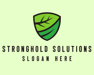 Organic Leaf Shield logo design