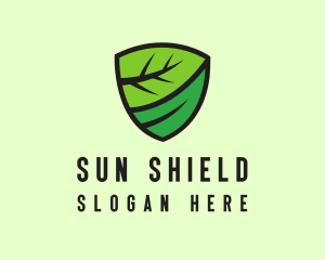 Organic Leaf Shield logo design