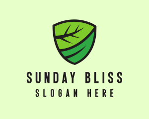 Organic Leaf Shield logo design