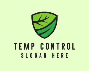 Organic Leaf Shield logo design