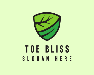 Organic Leaf Shield logo design