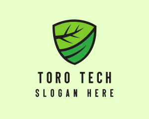 Organic Leaf Shield logo design