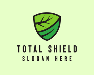 Organic Leaf Shield logo design