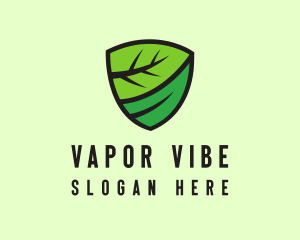 Organic Leaf Shield logo design