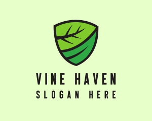 Organic Leaf Shield logo design