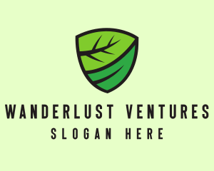 Organic Leaf Shield logo design