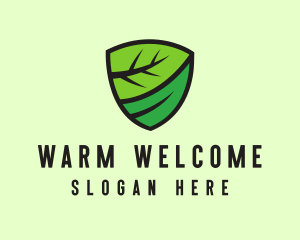 Organic Leaf Shield logo design