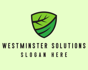 Organic Leaf Shield logo design