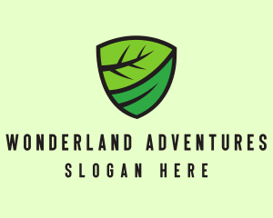 Organic Leaf Shield logo design