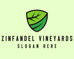 Organic Leaf Shield logo design