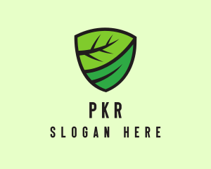 Organic Leaf Shield logo design