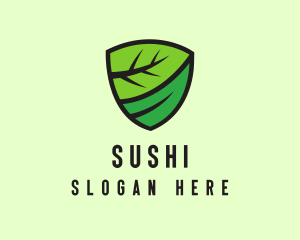 Organic Leaf Shield logo design