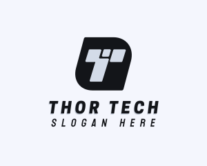 Digital Technology Letter T logo design