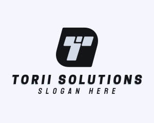 Digital Technology Letter T logo design