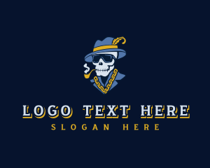 Hat - Gentleman Skull Fashion logo design