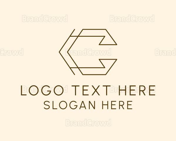 Geometric Line Letter C Logo