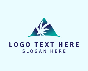 Hemp - Weed Leaf Mountain logo design