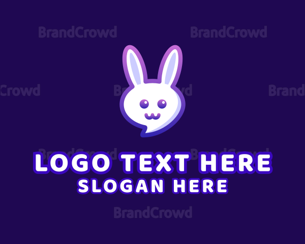 Cute Bunny Chat Logo