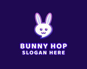 Cute Bunny Chat logo design